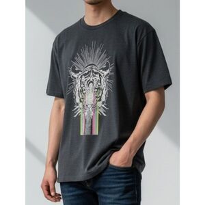 American Apparel Psychedelic Tiger Charcoal Tee
